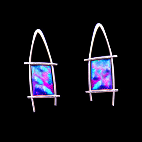Niobium & Silver Suspension Earrings