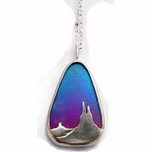 Sterling / Niobium Moonscape Pendant